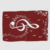Climactic G Clef Music Red Golfhandtuch (Horizontal)