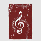 Climactic G Clef Music Red Golfhandtuch (Vorderseite)