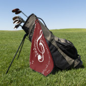 Climactic G Clef Music Red Golfhandtuch (Gras)