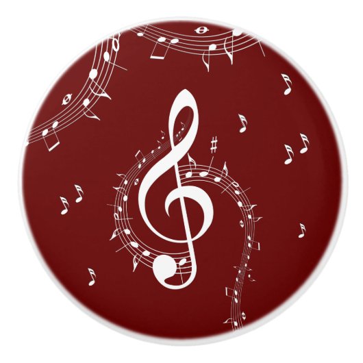 Climactic G Clef Music Red Keramikknauf (Vorderseite)