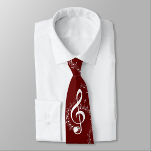 Climactic G Clef Music Red Krawatte