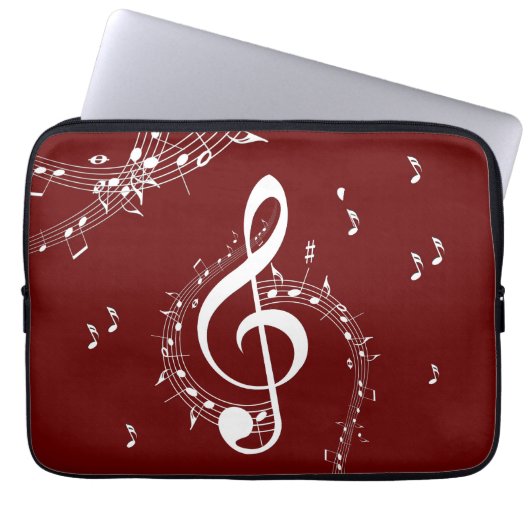 Climactic G Clef Music Red Laptopschutzhülle (Vorderseite)