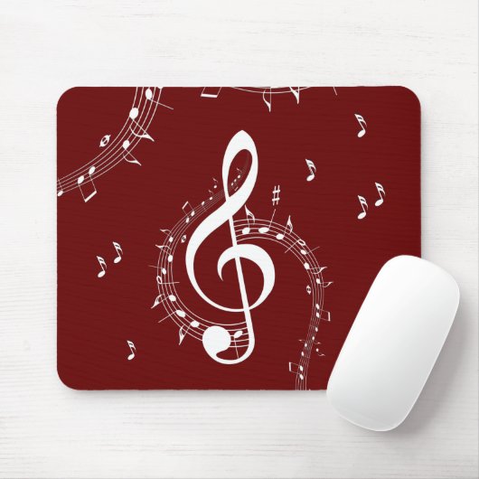 Climactic G Clef Music Red Mousepad (Mit Mouse)
