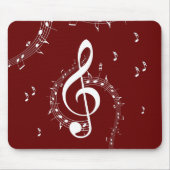 Climactic G Clef Music Red Mousepad (Vorne)