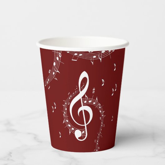 Climactic G Clef Music Red Pappbecher (Rückseite)