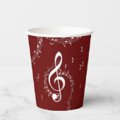 Climactic G Clef Music Red Pappbecher (Vorderseite)