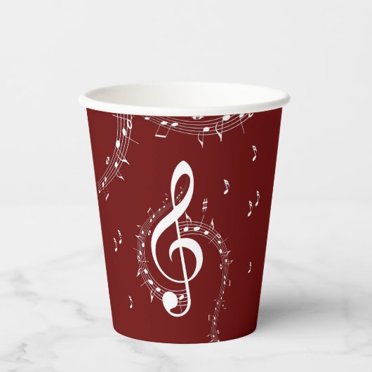 Climactic G Clef Music Red Pappbecher (Vorderseite)