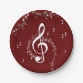 Climactic G Clef Music Red Pappteller (Vorderseite)