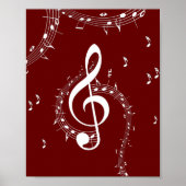 Climactic G Clef Music Red Poster (Vorne)