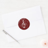 Climactic G Clef Music Red Runder Aufkleber (Umschlag)