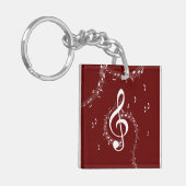Climactic G Clef Music Red Schlüsselanhänger (Vorderseite links)