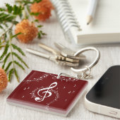 Climactic G Clef Music Red Schlüsselanhänger (Vorderseite rechts)