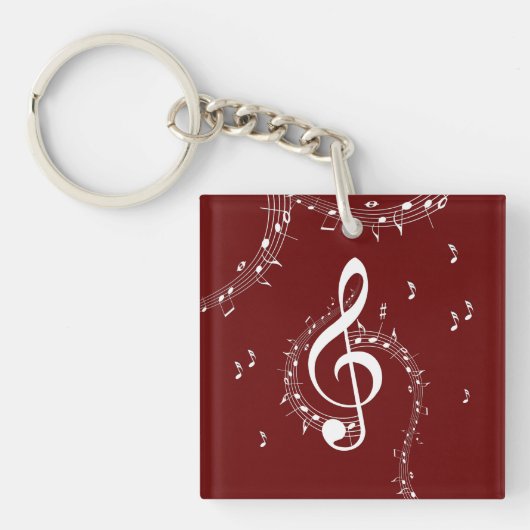 Climactic G Clef Music Red Schlüsselanhänger (Vorderseite)