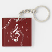 Climactic G Clef Music Red Schlüsselanhänger (Rückseite)