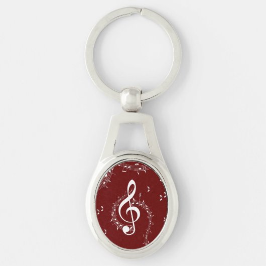 Climactic G Clef Music Red Schlüsselanhänger (Vorderseite)