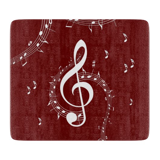 Climactic G Clef Music Red Schneidebrett (Vorderseite)