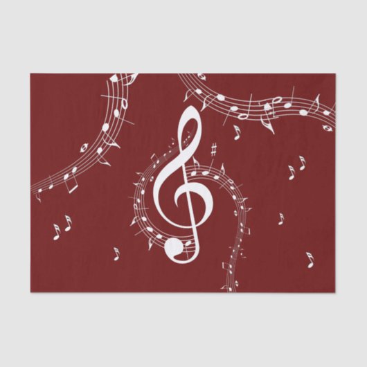 Climactic G Clef Music Red Seidenpapier (Vorderseite)