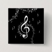 Climactic G Clef White Music on Black Button (Vorderseite)