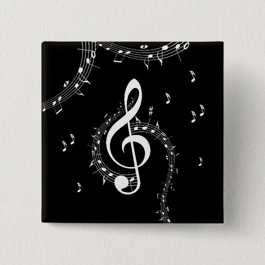 Climactic G Clef White Music on Black Button (Vorderseite)