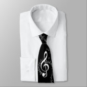 Climactic G Clef White Music on Black Krawatte (Gebunden)