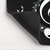 Climactic G Clef White Music on Black Mousepad (Ecke)