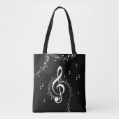 Climactic G Clef White Music on Black Tasche (Vorderseite)