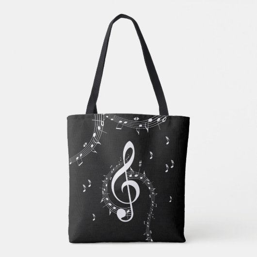 Climactic G Clef White Music on Black Tasche (Rückseite)