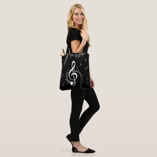 Climactic G Clef White Music on Black Tasche (Am Model)