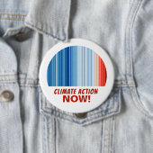 Climate Action Now! Global Warming Stripes Huge Button (Beispiel)