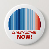 Climate Action Now! Global Warming Stripes Huge Button (Vorderseite)