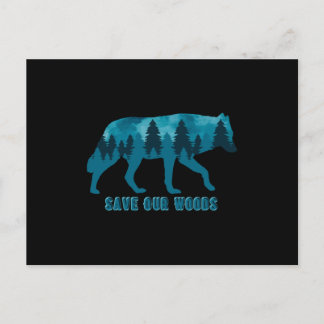 Climate Change Environmental Protection Wolf Postkarte