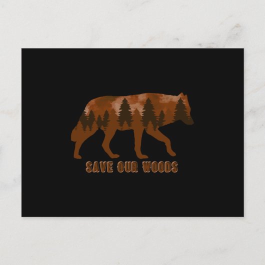 Climate Change Environmental Protection Wolf Postkarte (Vorderseite)
