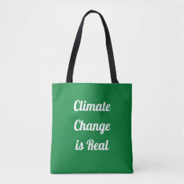 Climate Change: Green & White Tasche