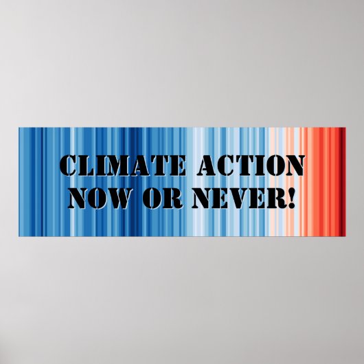 Climate Emergency Stripes Poster Science Wall Art (Vorne)