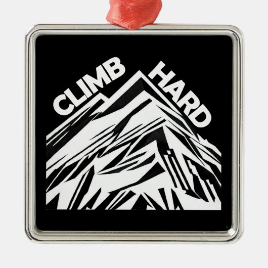 Climb Hard Mountainering Ornament Aus Metall (Vorne)