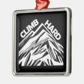 Climb Hard Mountainering Ornament Aus Metall (Links)