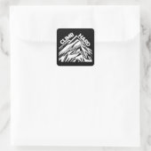Climb Hard Mountainering Quadratischer Aufkleber (Tasche)