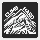 Climb Hard Mountainering Quadratischer Aufkleber (Vorderseite)