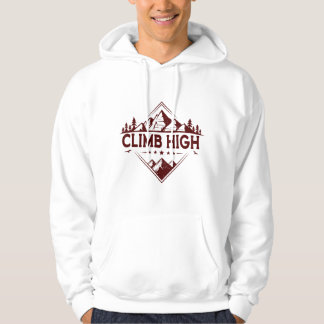 Climb High Mountain Hoodie – Handgezeichnet Geomet