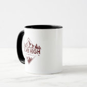 Climb High Mountain Mug – Hand-Drawn Motivational Tasse (Vorderseite Links)