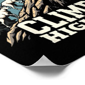 Climb Higher Mountain Goat Adventure Motivational Poster (Ecke)