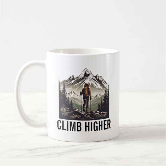 Climb Higher Mountain Wiker Kaffeetasse (Links)