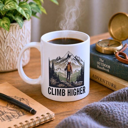 Climb Higher Mountain Wiker Kaffeetasse