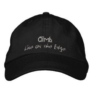 Climb, lebe auf dem Edge Rock Climbing Hat Bestickte Baseballkappe