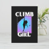 Climb Like Girl Mountain Climber Rock Climbing Lov Dankeskarte (Stehend Vorderseite)