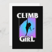 Climb Like Girl Mountain Climber Rock Climbing Lov Dankeskarte (Vorne/Hinten)