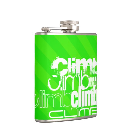 Climb; Neon Green Stripes Flachmann (Rechts)