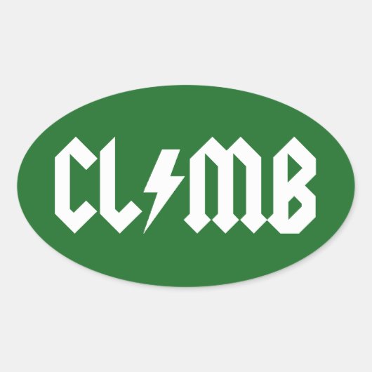 Climb Rock 'n Roll Ovaler Aufkleber (Vorderseite)