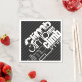 Climb; schwarz und dunkelgrau Streifen Serviette (Beispiel)