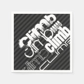 Climb; schwarz und dunkelgrau Streifen Serviette (Vorderseite)